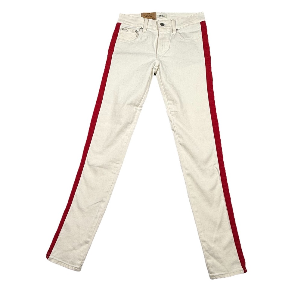 New Polo Ralph Lauren Women's Off White‎ Tompkins Skinny Jeans 26